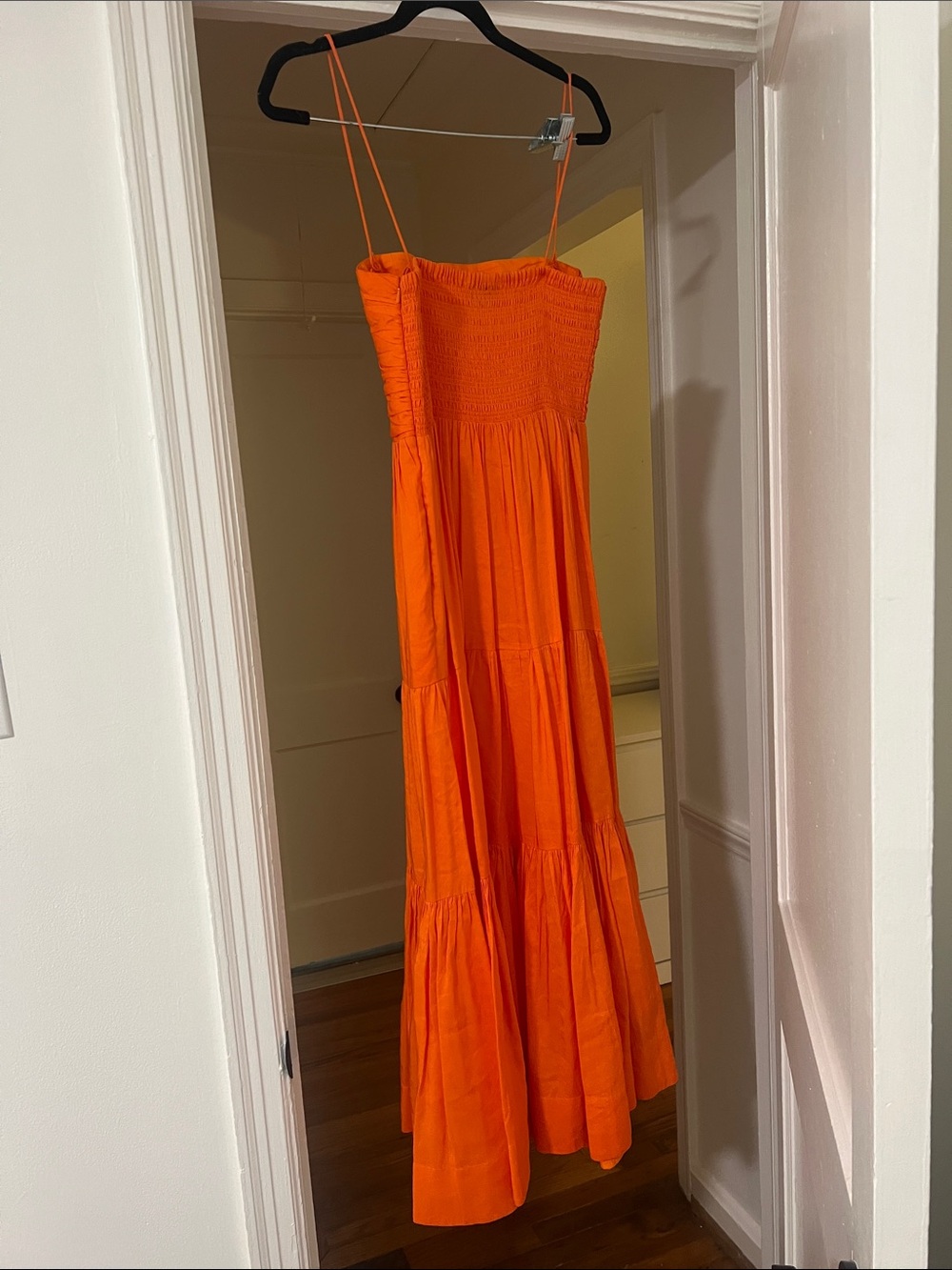 Strapless Tiered Maxi Dress in Vibrant Orange - Picture 7 of 7